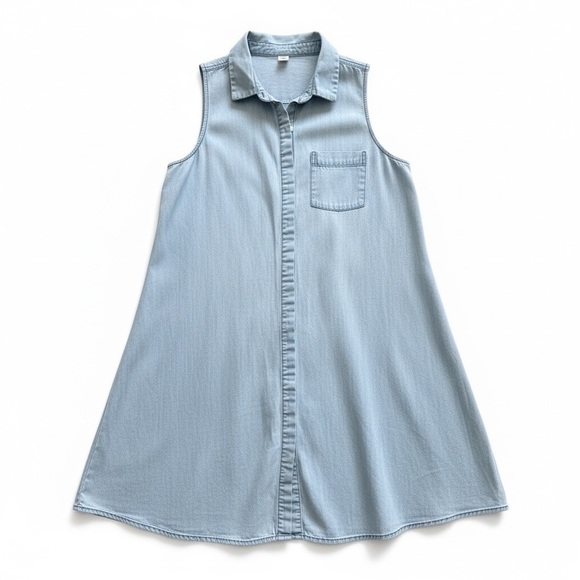 Old Navy Dresses & Skirts - Old Navy Pale Blue Sleeveless Button-Front Midi Dress